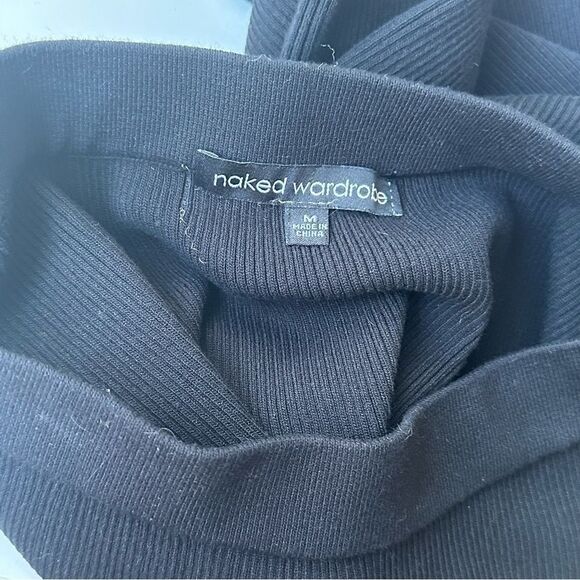 Naked Wardrobe Black Ribbed Pencil High Waist Skirt Sz M - Picture 5 of 6